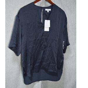 Equipment Navy Silk V-Neck Blouse Women’s Size XS NWT